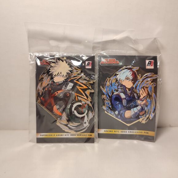 My Hero Academia Katsuki Bakugo & Shoto Todoroki Limited Edition Enamel Pins Set - Picture 1 of 4